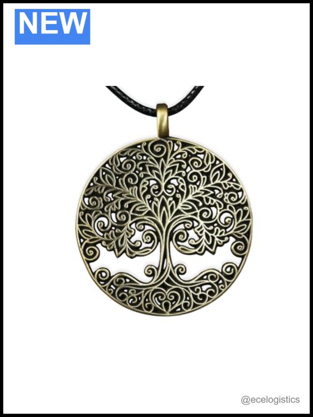 Brass Filigree Tree of Life Yggdrasil Necklace
